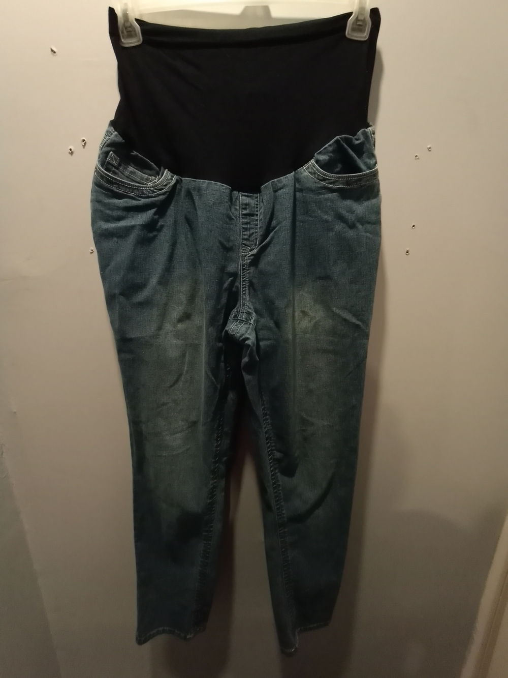 Hybrid & company Blue Denim Maternity Jeggings with Navy Stretch Waistband